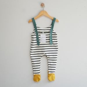 Organic Zoo Salopette Breton Stripes Size 6-12m